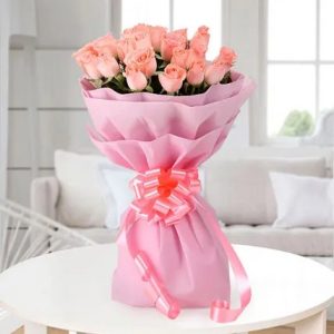 Elegance - 20 Pink Roses Bouquet